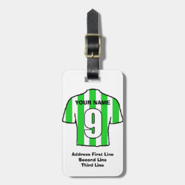 Football Bagagelabel - met groen en wit Shirt