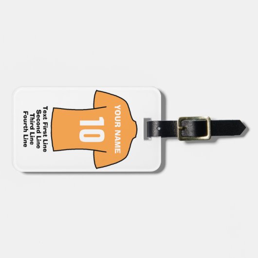 Football Bagagelabel - met oud Shirt (Voorkant horizontaal)