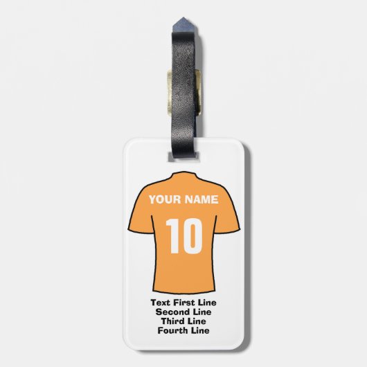 Football Bagagelabel - met oud Shirt (Achterkant verticaal)
