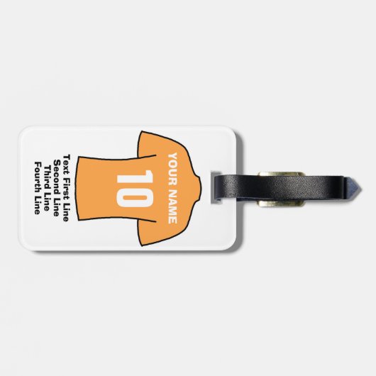 Football Bagagelabel - met oud Shirt (Achterkant horizontaal)