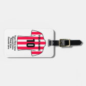 Football Bagagelabel - met rood en wit Shirt (Voorkant horizontaal)