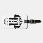 Football Bagagelabel - met zwart-wit Shirt (Voorkant horizontaal)