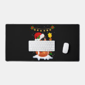 Football bal Snowman Santa Hat Vrolijk Kerstfeest Bureaumat (Keyboard & Muis)