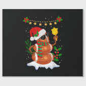 Football bal Snowman Santa Hat Vrolijk Kerstfeest Cadeaupapier (Vlak)