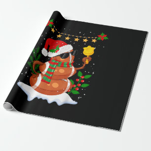 Football bal Snowman Santa Hat Vrolijk Kerstfeest Cadeaupapier