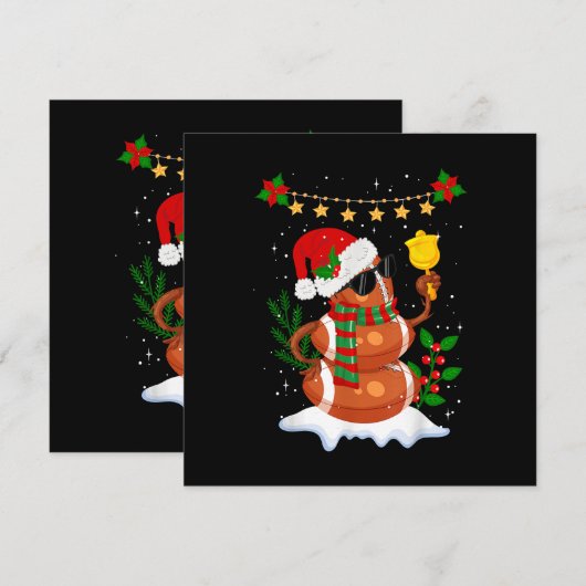 Football bal Snowman Santa Hat Vrolijk Kerstfeest Kaart (Voorkant / Achterkant)