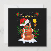 Football bal Snowman Santa Hat Vrolijk Kerstfeest Kaart (Achterkant)