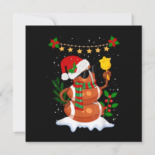 Football bal Snowman Santa Hat Vrolijk Kerstfeest Kaart (Achterkant)