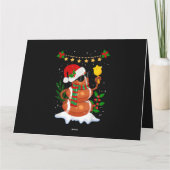 Football bal Snowman Santa Hat Vrolijk Kerstfeest Kaart (Achterkant)