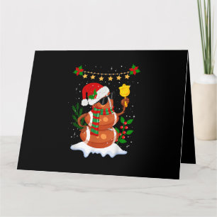 Football bal Snowman Santa Hat Vrolijk Kerstfeest Kaart