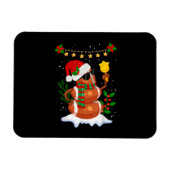 Football bal Snowman Santa Hat Vrolijk Kerstfeest Magneet (Horizontaal)