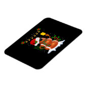 Football bal Snowman Santa Hat Vrolijk Kerstfeest Magneet (Linkerzijde)