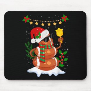 Football bal Snowman Santa Hat Vrolijk Kerstfeest Muismat