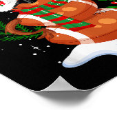 Football bal Snowman Santa Hat Vrolijk Kerstfeest Poster (Hoek)
