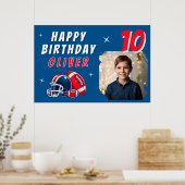 Football balhelm Cartoon foto verjaardagsfeest Poster (Keuken)