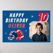 Football balhelm Cartoon foto verjaardagsfeest Poster (Voorkant)