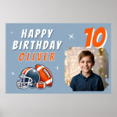 Football balhelm Cartoon foto verjaardagsfeest Poster (Voorkant)