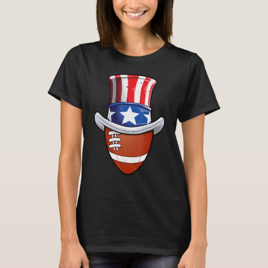 Football Ball 4 van juli Uncle Sam Mannen American T-shirt (Voorkant)