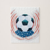 Football Ball en Red white storen Legpuzzel (Verticaal)