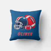 Football Ball Helm Cartoon Verjaardag Jongen Kussen (Achterkant)