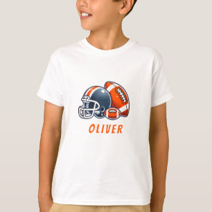 Football Ball Helm Cartoon Verjaardag Jongen T-shirt