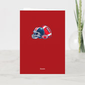 Football Ball Helmet Cartoon Photo Merry Christmas Kaart (Achterkant)