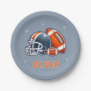 Football Ball Helmet Cartoon Verjaardagsfeest Papieren Bordje