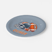 Football Ball Helmet Cartoon Verjaardagsfeest Papieren Bordje (Gekanteld)