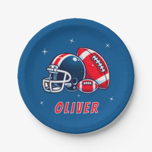 Football Ball Helmet Cartoon Verjaardagsfeest Papieren Bordje