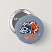 Football Ball Helmet Cartoon Verjaardagsfeest Ronde Button 5,7 Cm (Voorkant /achterkant)