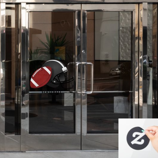 Football Ball Helmet Design Window Cling Raamsticker (Kantoordeur)