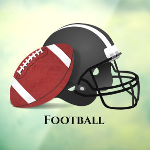 Football Ball Helmet Design Window Cling Raamsticker