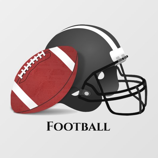 Football Ball Helmet Design Window Cling Raamsticker (Vel)
