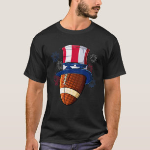 Football Ball oom Sam Pet Amerikaanse vlag 4e van T-shirt