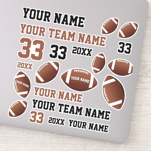 Football Ball Player Team Naam Nummer Kinder Sticker (Detail)