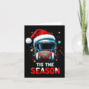 Football Ball Santa Tis Het Seizoen Kerst Kerstmis Kaart