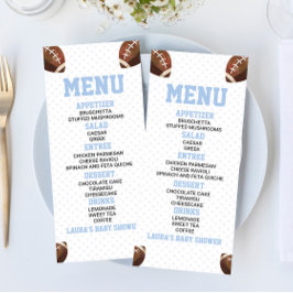 Football Ball Sports Blauw Baby shower Voedsel Menu