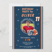 Football Ballenhelm Cartoon Foto Verjaardag Kaart (Voorkant)