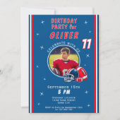 Football Ballenhelm Cartoon Foto Verjaardag Kaart (Voorkant)