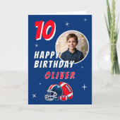 Football Ballenhelm Cartoon Foto Verjaardag Kaart (Voorkant)