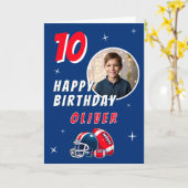 Football Ballenhelm Cartoon Foto Verjaardag Kaart (Gele Bloem)