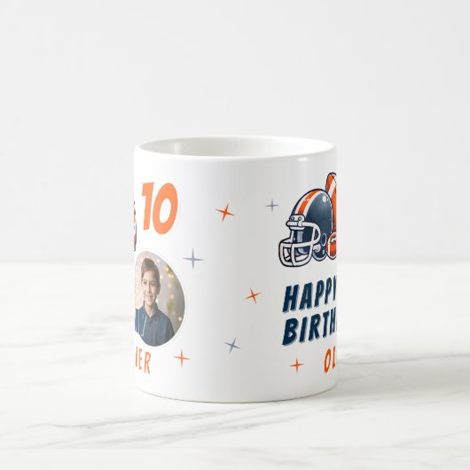 Football Ballenhelm Cartoon Foto Verjaardag Koffiemok (Center)