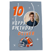 Football Ballenhelm Cartoon Foto Verjaardag Medium Cadeauzakje (Voorkant)