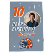 Football Ballenhelm Cartoon Foto Verjaardag Medium Cadeauzakje (Achterkant)