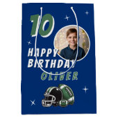 Football Ballenhelm Cartoon Foto Verjaardag Medium Cadeauzakje (Voorkant)