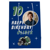 Football Ballenhelm Cartoon Foto Verjaardag Medium Cadeauzakje (Achterkant)