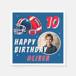 Football Ballenhelm Cartoon Foto Verjaardag Servet