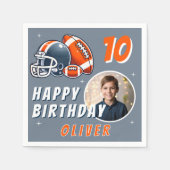 Football Ballenhelm Cartoon Foto Verjaardag Servet (Voorkant)