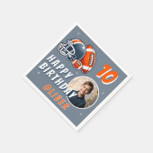 Football Ballenhelm Cartoon Foto Verjaardag Servet (Hoek)