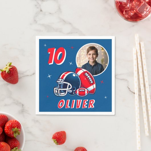 Football Ballenhelm Cartoon Foto Verjaardag Servet (Insitu)